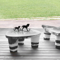 Design bord polyeten glasbordsskiva lokaler trädgård hem Slide Low Lita Table Anniversary Kampanj