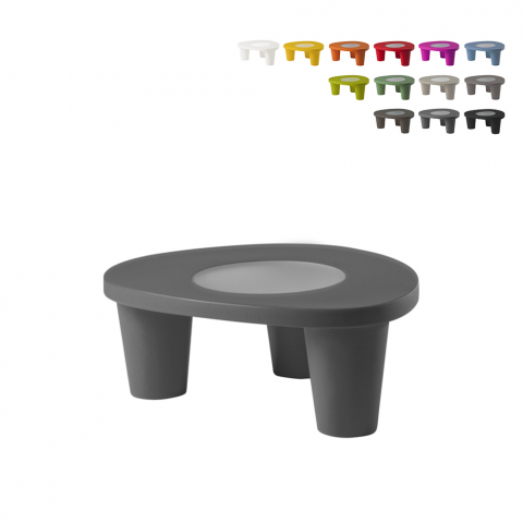 Modernt bord polyeten glasbordsskiva hem trädgård bar Slide Low Lita Table Kampanj
