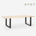 Matbord i trä järnben industriell stil 220x80 cm Rajasthan 220 Val