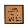 Tavla fraser aforismer träskylt ram vardagsrum 40x40cm Smile Försäljning