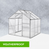 Trädgårdsväxthus aluminium polykarbonat dörr fönster 183x185x205cm Vanilla Mått