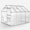 Trädgårdsväxthus aluminium polykarbonat dörr fönster 183x245x205cm Laelia Försäljning