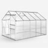 Trädgårdsväxthus aluminium polykarbonat dörr fönster 183x305x205cm Pavonia Försäljning