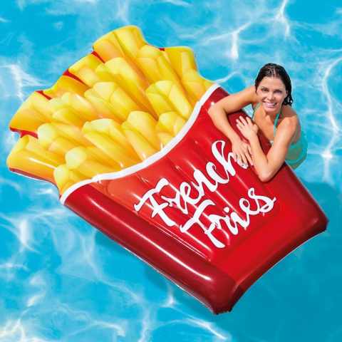 Uppblåsbar Madrass Intex 58775 French fries Pommes Frites Pool Hav