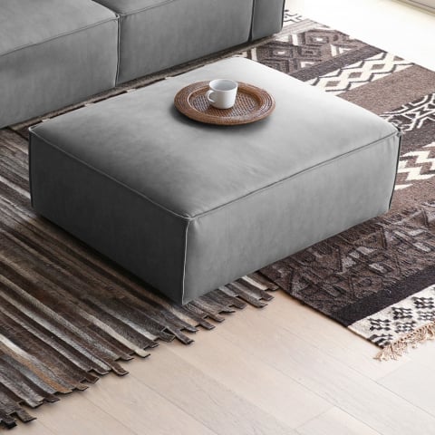 Rektangulär fotpall sittpuff i tyg för soffa modern design Solv
