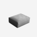 Rektangulär fotpall sittpuff i tyg för soffa modern design Solv Försäljning