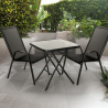 Trädgårdsset 2 moderna stolar 1 hopfällbart kvadratiskt bord utomhus Tuica Försäljning