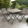 Set kvadratiskt bord med 2 stolar för trädgård fällbara modern design Soda Försäljning