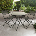 Set runt bord med 2 stolar för utomhus trädgård fällbara modern design Bitter Försäljning