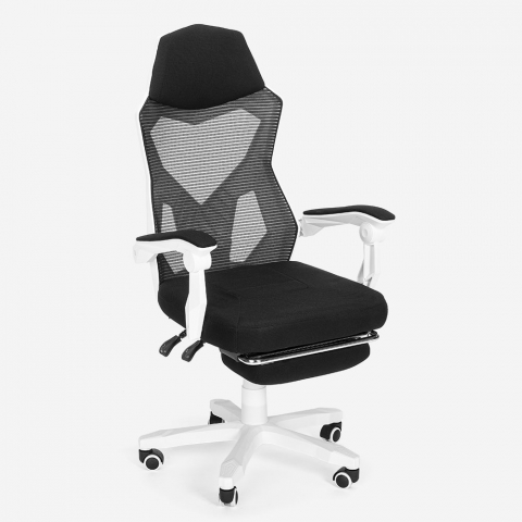 Spelstol fåtölj ergonomisk andningsbar futuristisk design fotstöd Gordian Plus