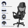 Spelstol fåtölj ergonomisk andningsbar futuristisk design fotstöd Gordian Plus Dark Rea