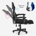 Spelstol fåtölj ergonomisk andningsbar futuristisk design fotstöd Gordian Plus Dark Bestånd