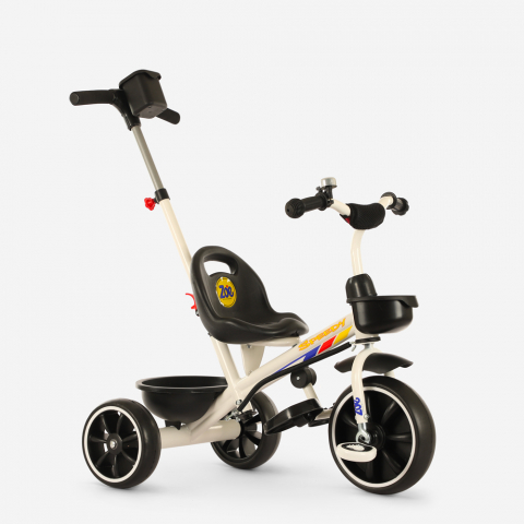 Trehjuling för barn med skjuthandtag och förvaringskorg Speedy