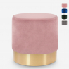 Puff fotpall låg stoppad rund sammet design Rossetto Kostnad