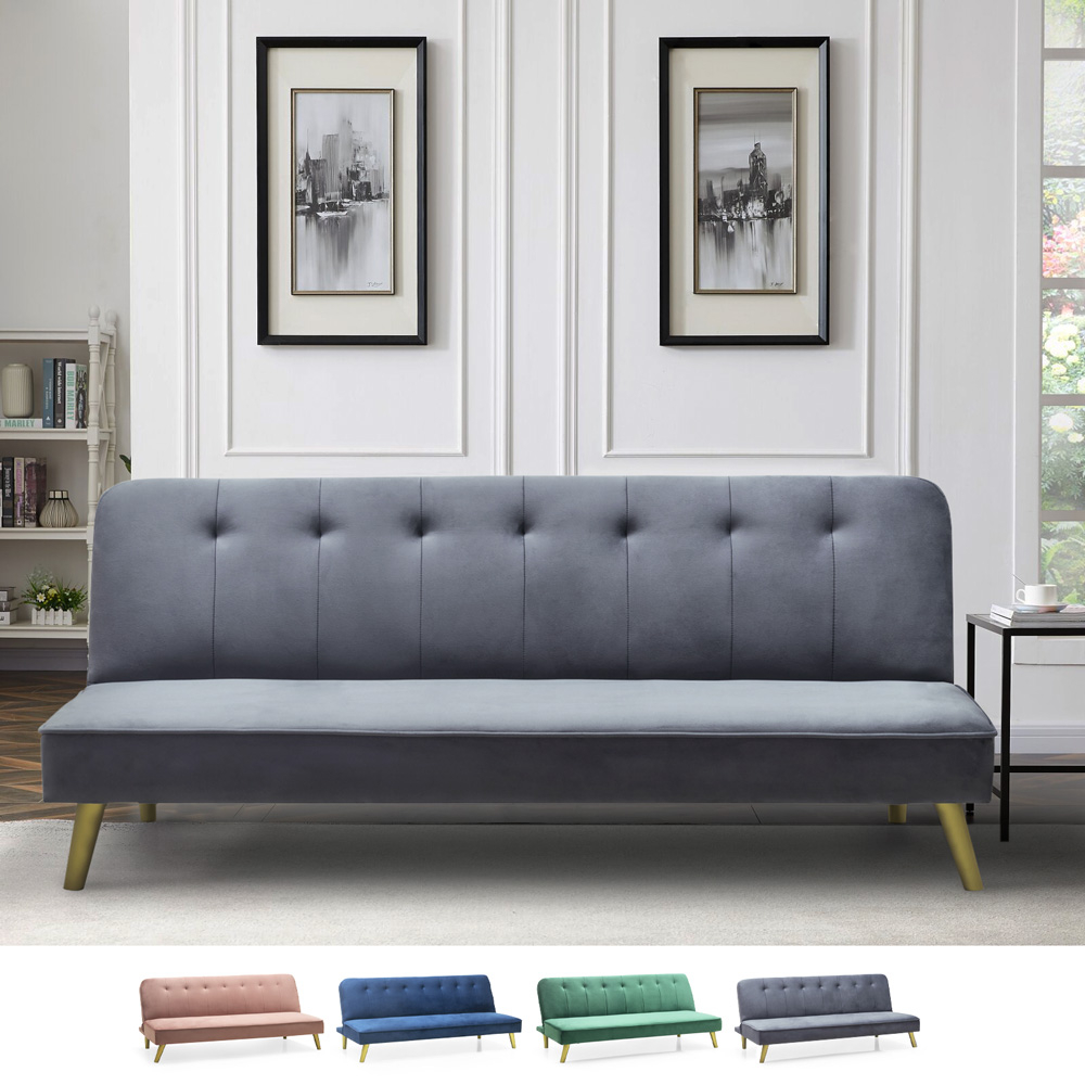 Bäddsoffa 2-sits clic clac modern design tyg sammet Pulchra