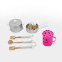 Leksakskök i trä för barn med kastruller, tillbehör och ljud Chef Star Milk Val
