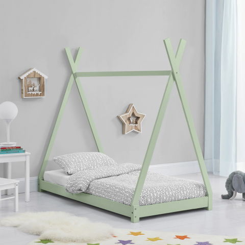 Montessori säng barnsäng tältkoja 70x140cm trä Wigee