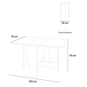 Konsolbord med dubbel hopfällbar skiva platsbesparande 76x24-103cm Galvani 