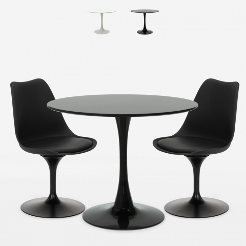 Set runt bord 60cm 2 stolar Tulpanstil modern skandinavisk design Alizé