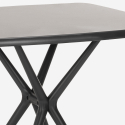 Set kvadratiskt svart bord 70x70cm 2 stolar design Moai Black Bestånd