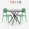 Set modernt svart kvadratiskt bord 70x70cm 2 stolar design Wade Black Modell