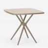 Set kvadratiskt beige bord 70x70cm 2 stolar modern design Roslin 