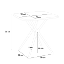 Set kvadratiskt beige bord 70x70cm 2 stolar modern design Navan 
