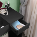 Sminkstation toalettbord platsbesparande behållare spegel pall svart färg Nicole Black Rabatter