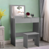 Sminkstation toalettbord platsbesparande behållare spegel pall grå färg Nicole Grey Erbjudande