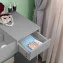Sminkstation toalettbord platsbesparande behållare spegel pall grå färg Nicole Grey Rabatter