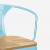 stol med armstöd Lix stil industriell design kök bar steel wood arm light 
