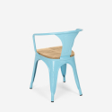 stol med armstöd stil industriell design kök bar steel wood arm light 