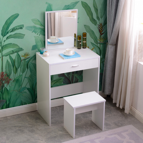 Sminkstation toalettbord med spegel och låda sovrum Dalila