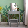 Grå sminkstation toalettbord med spegel och låda sovrum Dalila Grey Erbjudande
