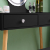 Svart sminkstation skandinavisk design spegel LED lådor pall Serena Black Katalog