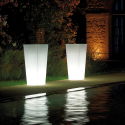 Kvadratisk hög lysande kruka 85 cm ljussats för utomhus trädgård Hydrus Rea