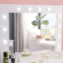 Sminkstation toalettbord spegel med LED lampor pall Gaia Rea