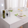 Sminkstation toalettbord spegel med LED lampor pall Gaia Rabatter