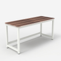 Rektangulärt skrivbord för kontor 120x60cm trä metall modernt vitt Bridgewhite 120 Erbjudande