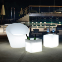 Bord kubform LED -ljus för utomhus 43x43cm restaurang bar Cubo Bò Rea