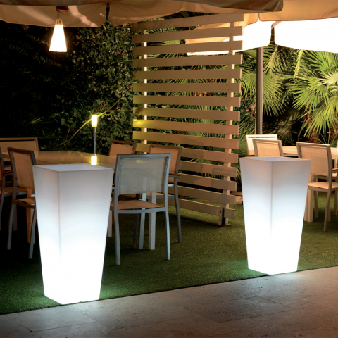 Kvadratisk hög lysande kruka 85 cm ljussats för utomhus trädgård Hydrus Kampanj