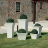 Kvadratisk kruka 40x40cm design växtbehållare vardagsrum trädgård terrass Patio Modell
