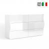 Byrå sovrum 6 lådor blank vit design Onda Sideboard Försäljning