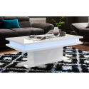Glansigt vitt soffbord modern design 100x55cm LED-ljus Little Big Rabatter