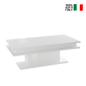 Blank vitt soffbord för vardagsrum 100x55cm design Little Big Modell