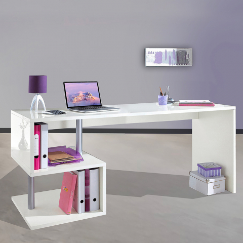 Skrivbord kontor modern design trä 180x60cm vitt Esse 2