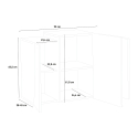 Väggskåp med 3 dörrar blankvitt och trä vardagsrum Corona Unit Maple Rabatter