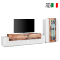 Väggmonterade TV-möbel TV-bänk vitrinskåp trä vit Corona Försäljning