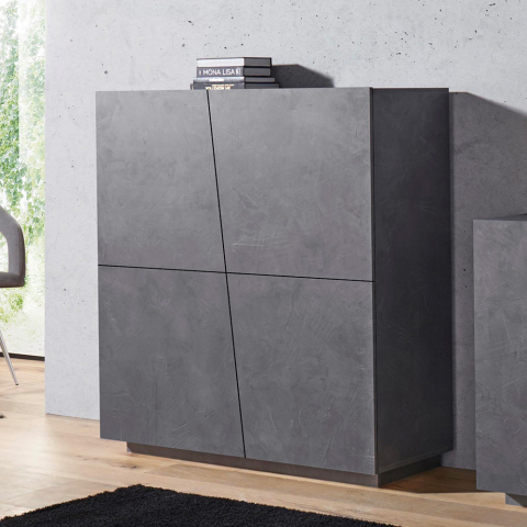 Skänk vardagsrum möbel modern design 120cm 2 dörrar 4 fack skiffer Vega Home