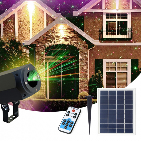 Projektor Ljus Laser Led Jul Fasad Med Sol Panel Christmas Kampanj